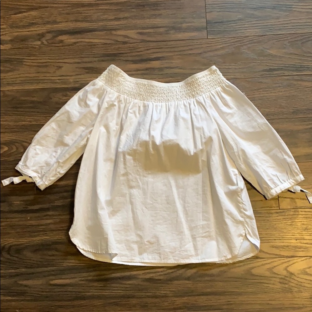 Off the shoulder white blouse